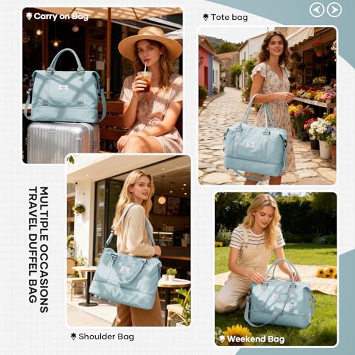 51lnldrc4al. ac .jpg SEAFEEWasserdatenschützende Reisetasche Damen Fitnesstasche A11-Beige Braun