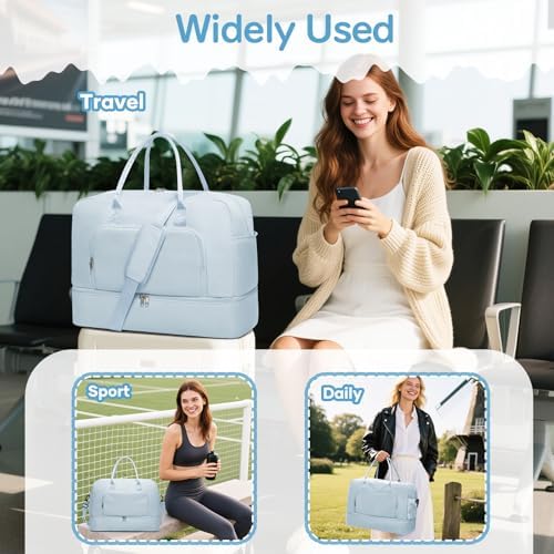 51mh8witkul. ac .jpg SEAFEEWasserdatenschützende Reisetasche Damen Fitnesstasche A11-Beige Braun