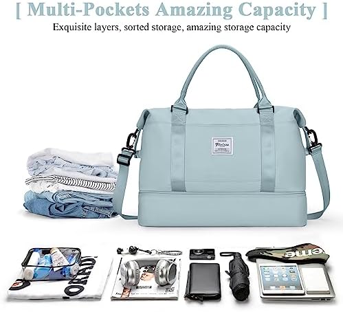 51nmzgruokl. ac .jpg SEAFEEWasserdatenschützende Reisetasche Damen Fitnesstasche A11-Beige Braun