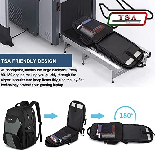 51phm0vuqkl. ac .jpg PUSLOM Extra Großer Wasserdichter Rucksack für Männer 55L Laptop Tasche mit USB Ladeanschluss Business Reisen Schwarz