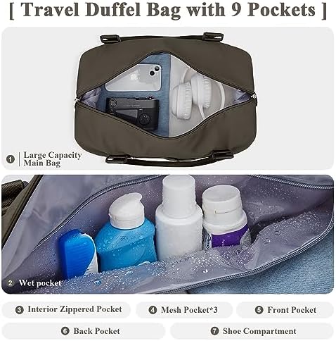 51pyeki3lrl. ac .jpg SEAFEEWasserdatenschützende Reisetasche Damen Fitnesstasche A11-Beige Braun