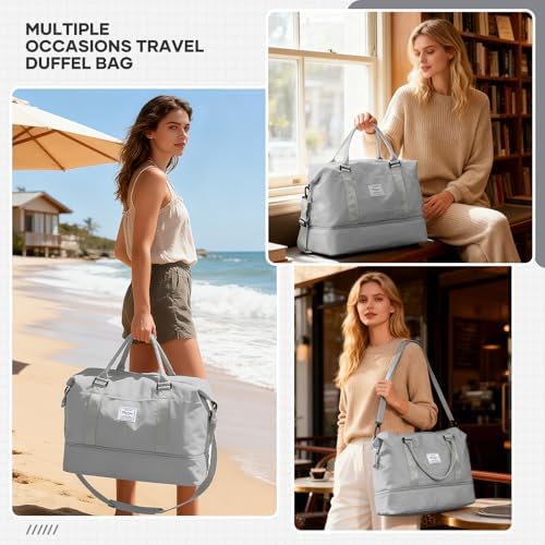 51s8fy81wql. ac .jpg SEAFEEWasserdatenschützende Reisetasche Damen Fitnesstasche A11-Beige Braun