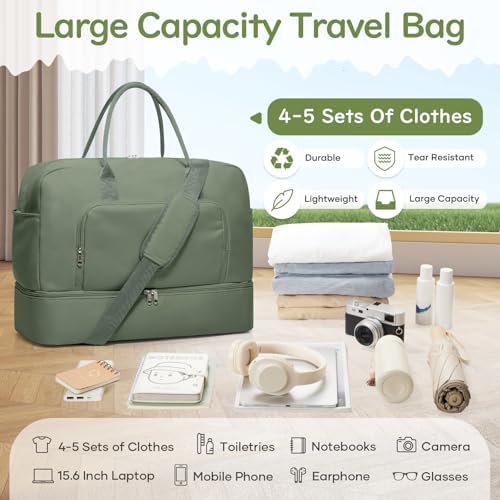 51sdve36e1l. ac .jpg SEAFEEWasserdatenschützende Reisetasche Damen Fitnesstasche A11-Beige Braun