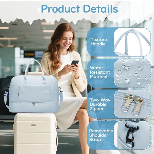 51t3q1oea6l. ac .jpg SEAFEEWasserdatenschützende Reisetasche Damen Fitnesstasche A11-Beige Braun