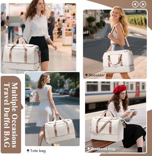 51tbypms3cl. ac .jpg SEAFEEWasserdatenschützende Reisetasche Damen Fitnesstasche A11-Beige Braun