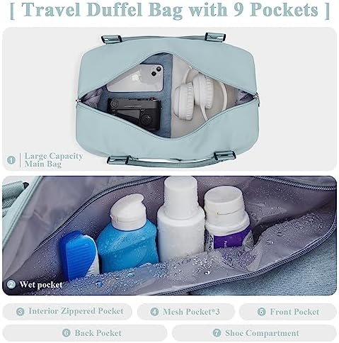 51tc1ksrrml. ac .jpg SEAFEEWasserdatenschützende Reisetasche Damen Fitnesstasche A11-Beige Braun