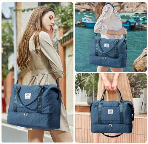 51tzx2cshxl. ac .jpg SEAFEEWasserdatenschützende Reisetasche Damen Fitnesstasche A11-Beige Braun