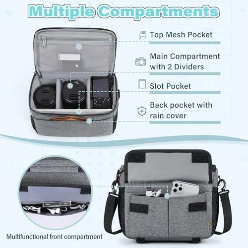 51ukeb31brl. ac .jpg RAINSMORE DSLR/SLR Fototasche Wasserabweisend Stoßfeste mit Regenschutz-Hülle und Verstellbarem Gurt für Fotografen bei