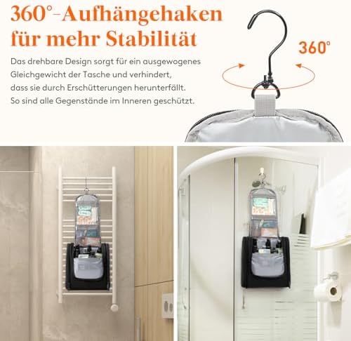 51vtksxbyll. ac .jpg Lifewit Große Kulturbeutel Herren Wasserdicht Reisetasche Kosmetikkosmetiktasche Fächer Schwarz RCSS 100