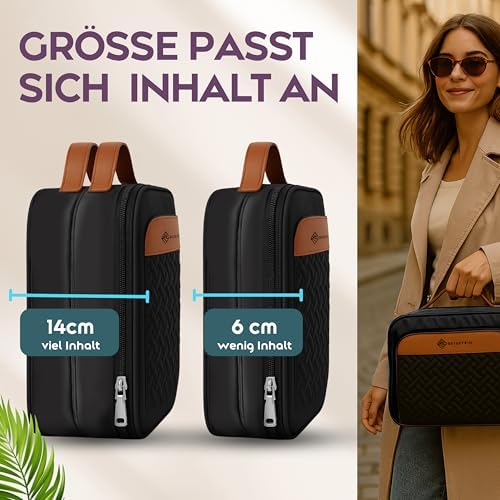 51wixbok9ql. ac .jpg Reisefein Kulturtasche Damen Groß – 3-in-1 Kulturbeutel zum Aufhängen – Praktische Kosmetiktasche für Reise & Ordnung