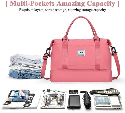 51xmkushhdl. ac .jpg SEAFEEWasserdatenschützende Reisetasche Damen Fitnesstasche A11-Beige Braun