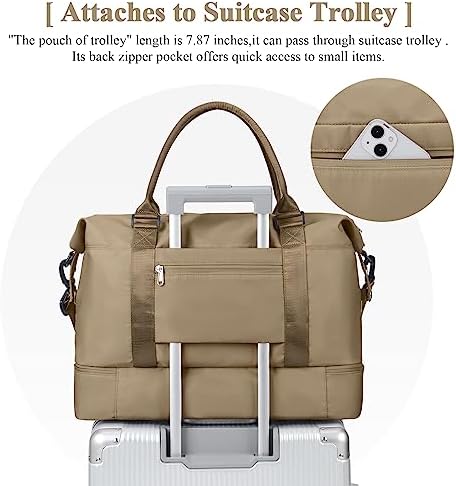 51zvlb2yuvl. ac .jpg SEAFEEWasserdatenschützende Reisetasche Damen Fitnesstasche A11-Beige Braun