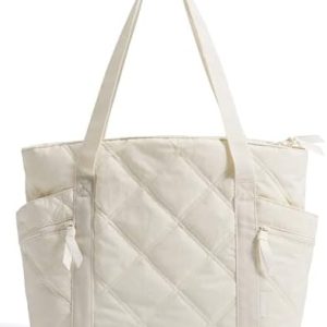 Bagsmart Arbeitstasche Damen Handtasche, 20L Puffy Tote Bag Shopper Tasche mit Reißverschluss, Arbeiten, Schule, Reisen,