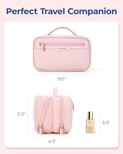 311yn9tyvll. ac .jpg BagSmart Kosmetiktasche Make-up Organizer Große Kulturbeutel Weit zu öffnende, für Toilettenartikel in Reisegröße, Zubeh