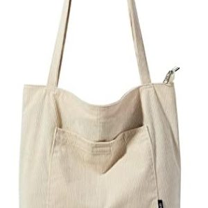 KALIDI FANCY FOREST Cord Tasche Damen Wasserdicht Umhängetasche mit Reißverschluss Tote Bag für Arbeit und Reisen