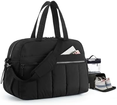314cko3flfl. ac 2.jpg Bagsmart Puffer Reisetasche Damen 24L Wasserabweisend Travel Bag Fitness Kamel