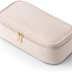 Vlando Klein Make Up Tasche Damen Multifunktionale Schminktasche aus wasserdichte Leder Tragbare Kosmetiktasche Organisa
