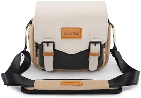 316u1rmsil. ac .jpg Cwatcun Wasserdichte Kameratasche für Spiegelreflex und Kompaktkamera Cwatcun Vintage Kamera Messenger Tasche für System