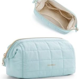 Bagsmart Schminktasche Damen Lichtblau Weit Zu Öffnende Tasche Reise Kulturbeutel