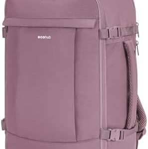 ECOHUB 20L für Ryanair Handgepäck | Diebstahlsicher | Wasserdicht|Rosa