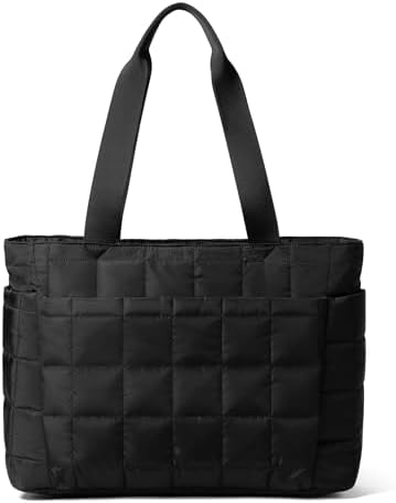 31bmygfzf0l. ac .jpg Befen Puffer Tote Bag Damen Groß Handtasche Sporttasche Tragbare Laptoptasche 15,6 Zoll mit Reißverschluss für Reisen, S