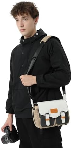 31pkl6lzopl. ac .jpg Cwatcun Wasserdichte Kameratasche für Spiegelreflex und Kompaktkamera Cwatcun Vintage Kamera Messenger Tasche für System