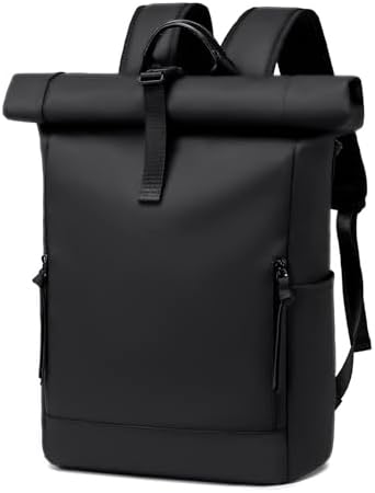 31s lozbml. ac .jpg BJIAX Rolltop Rucksack Wasserdichter Laptop 17,3" Groß für Damen und Herren Reisen und Arbeiten Schwarz 24L/32L