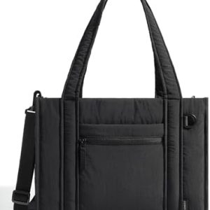Bagsmart Damen Handtasche Puffer Tasche Reißverschluss Leicht Shopper Tasche Arbeit Schule Reise Uni Alltag