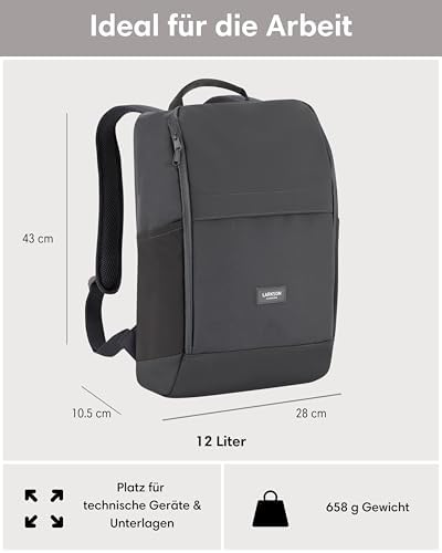 31v4i6pvfl. ac .jpg LARKSON Laptop Rucksack Herren & Damen Schwarz - Notebook Backpack für Business- und Reisegebrauch - 16 Zoll Wasserabwei