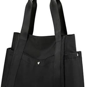 JIANLINST Schwarz Lässige Schultertasche Damen Handtasche Multi-Pocket Tote Henkeltasche Shopper