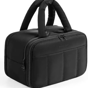 Bagsmart Damen Reise Kosmetiktasche Schwarz wasserdicht Mit Griff