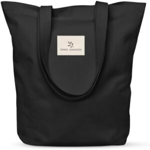 Emma Jonasson Stilvoller Jutebeutel Damen - Einkaufstasche mit Reißverschluss und Innentasche - perfekte Tote Bag - 25x3