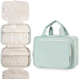 Narwey Groß Kulturbeutel zum Aufhängen für Damen Minzgrün