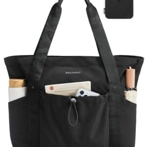 Bagsmart Damen Handtasche, Reißverschluss Umhängetasche mit Laptopfach, 20L, faltbar, ideal für Reisen, Arbeit und Fitne