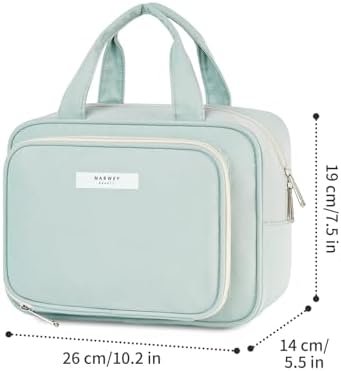 31pujwvaol. ac .jpg Narwey Damen Waschtasche Groß & Kosmetiktasche für Herren & Kinder (Kleine Graublaue Blume)