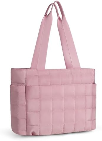 31q77k5kwfl. ac .jpg Befen Puffer Tote Bag Damen Groß Handtasche Sporttasche Tragbare Laptoptasche 15,6 Zoll mit Reißverschluss für Reisen, S