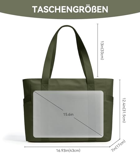 31rctbafg6l. ac .jpg KALIDI FANCY FOREST Groß Mit 15,6 Zoll Laptopfach Handtasche FüR Arbeit Uni Reisen