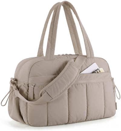 31t3azf2sl. ac 2.jpg Bagsmart Puffer Reisetasche Damen 24L Wasserabweisend Travel Bag Fitness Kamel