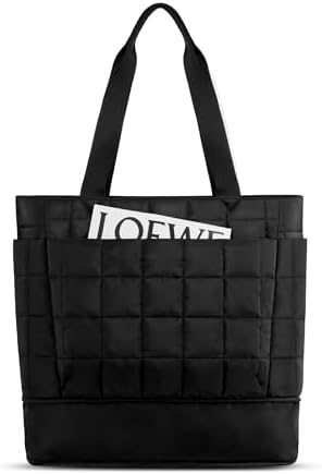 31t6xvevcl. ac .jpg Befen Puffer Tote Bag Damen Groß Handtasche Sporttasche Tragbare Laptoptasche 15,6 Zoll mit Reißverschluss für Reisen, S