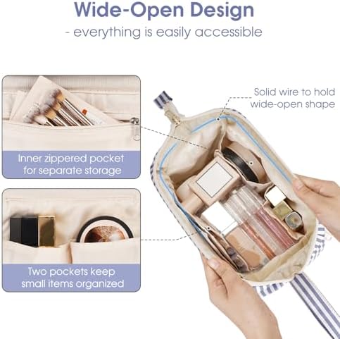 41 mljhiial. ac 1.jpg Narwey Minzgrün Kulturtasche Damen Reise Make-up-Tasche Weit Offene Tasche Kosmetiktasche