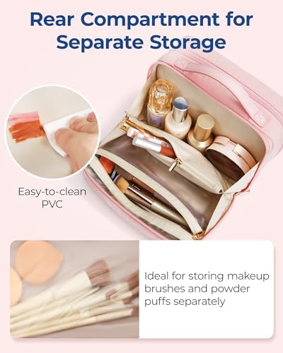 410esfd2rml. ac .jpg BagSmart Kosmetiktasche Make-up Organizer Große Kulturbeutel Weit zu öffnende, für Toilettenartikel in Reisegröße, Zubeh