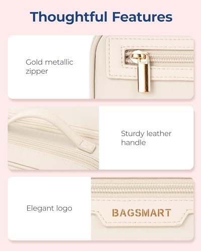 410j5lbmxcl. ac .jpg BagSmart Kosmetiktasche Make-up Organizer Große Kulturbeutel Weit zu öffnende, für Toilettenartikel in Reisegröße, Zubeh