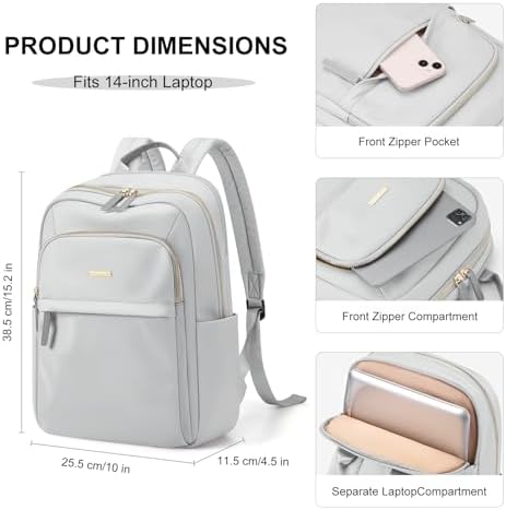 410ltzw6z5l. ac .jpg GOLF QUALITY Damen Schultasche Laptop Rucksack 14 Zoll für Schule und Arbeit mit>Notebookfach 11.3 L Reisegeeignet
