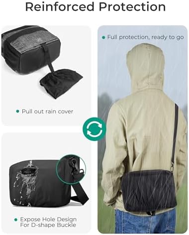 410w1ljga5l. ac .jpg Kameratasche Bagsmart Spiegelreflex DSLR Fototasche mit Regenschutzhülle Grau