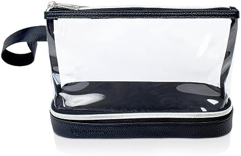 410n1vay3l. ac .jpg BUTLERBELL Transparenter Kulturbeutel | Bliktdicht | Reisegepäck-Damen & Herren (Schwarz) | Flüssigkeiten transportieren
