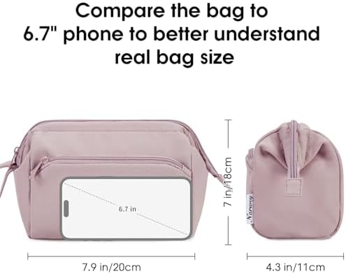 410yqhmecl. ac 1.jpg Narwey Minzgrün Kulturtasche Damen Reise Make-up-Tasche Weit Offene Tasche Kosmetiktasche