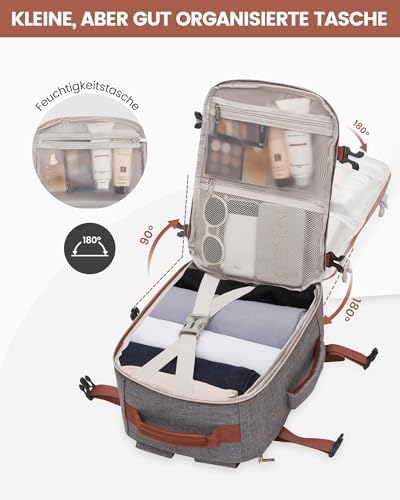 4111t4z5pl. ac .jpg LOVEVOOK Ryanair Handgepäck für Damen Herren | Carry On Tasche 40x30x20cm | Eurowings Wizz Cabine Richtung | Laptop Komp