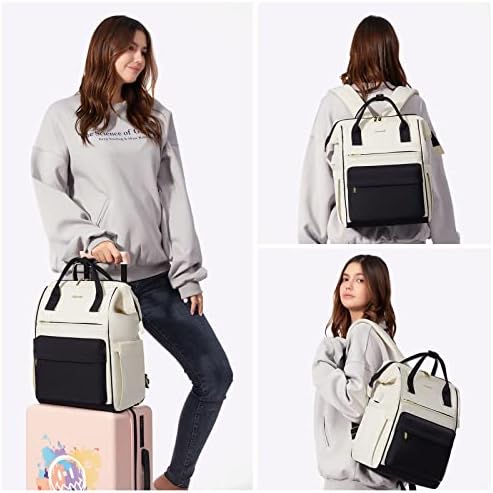 411l6yoqkzl. ac .jpg LVOOK Rucksack Damen 15,6 Zoll Laptop Schulrucksack Wasserdicht mit USB & Laptopfach, ideal für Arbeit, Schule & Uni, Re