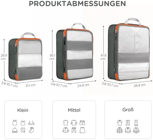 411fgdv ugl. ac .jpg Cipway Kompression Koffer Organizer Set für Reiseorganizer