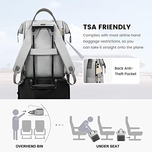 412 521v 6l. ac .jpg LVOOK Rucksack Damen 15,6 Zoll Laptop Schulrucksack Wasserdicht mit USB & Laptopfach, ideal für Arbeit, Schule & Uni, Re